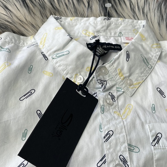 Silver Boys Short Sleeve Button Down Shirt NWT. Size 12-14 - Picture 2 of 7